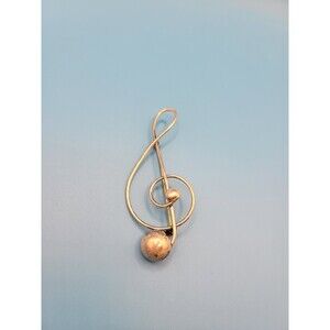 Vtg Lang Music Note Sterling Silver Treble Cleft Pin Brooch 5.97g